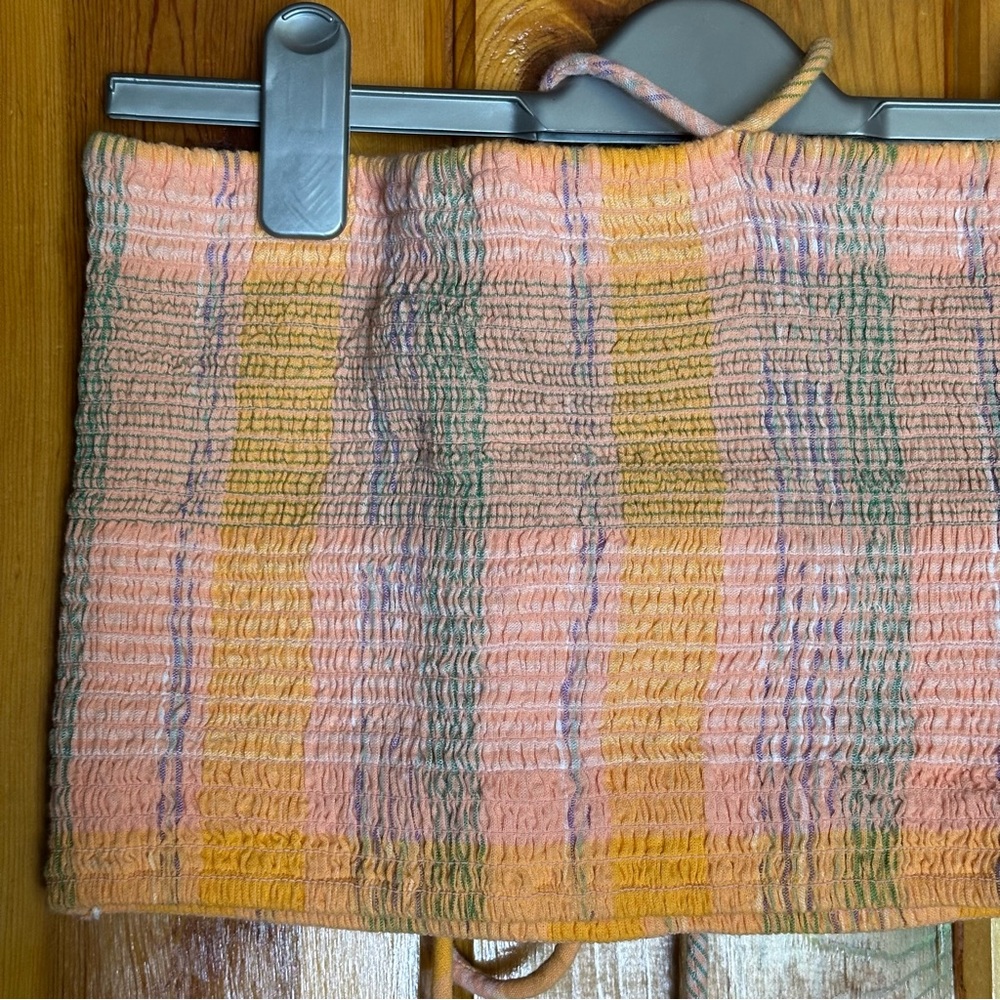 Universal Thread Plaid Multicolor Halter Top - Picture 3 of 6